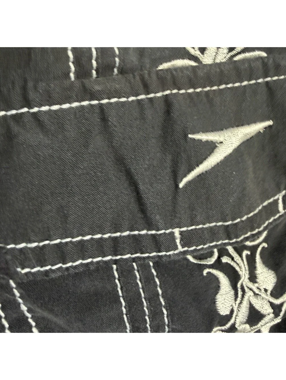Speedo Board Shorts Mens 36 Navy Blue Drawstring Embroidered Beach Swimwear